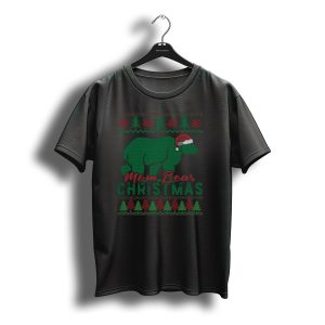 Mom Bear Christmas Santa Hat Ugly T-Shirt