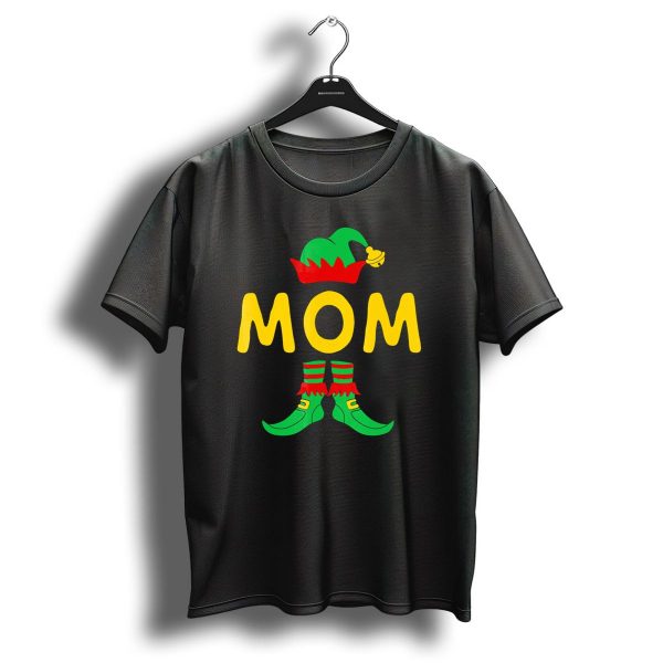Mom Elf Funny Christmas Family Mat Festive Green And Red T Shirt 1 t shirt 1