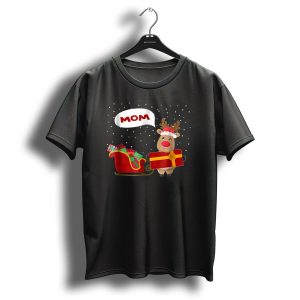 Mom Reindeer With Christmas Gifts And Sleigh T Shirt