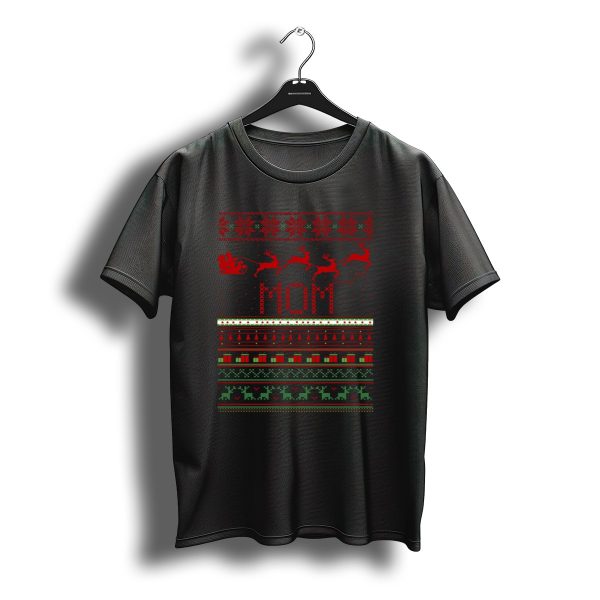 Mom Santa Claus Reindeer Sleigh Christmas T Shirt t shirt 1