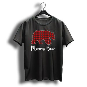 Mommy Bear Red Plaid Christmas Matching Family Mother T Shirt