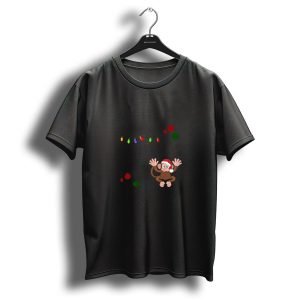 Monkey Around The Christmas Tree Lights T Shirt