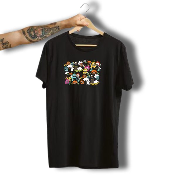 Monstarz Boo Crew With Colorful Halloween Ghosts And Pumpkins T Shirt t shirt 1