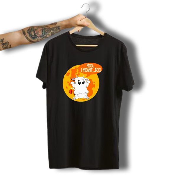 Moo I Meant Boo Ghost Cow Halloween Costume T Shirt t shirt 1