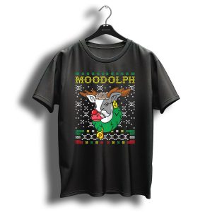 Moodolph Moo Cow Reindeer Christmas Holiday Sweatshirt T-Shirt
