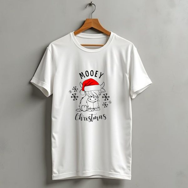 Mooey Christmas Santa Hat Snowflakes T Shirt 1 t shirt 1