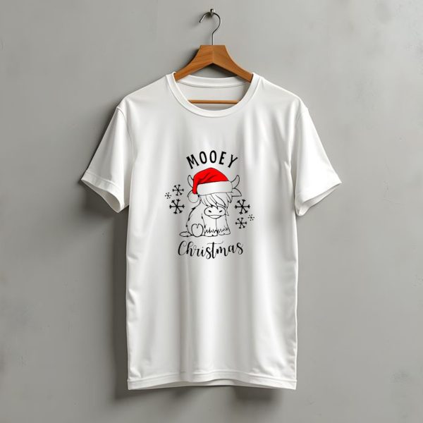 Mooey Christmas Santa Hat Snowflakes T Shirt t shirt 1