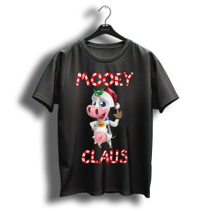 Mooey Claus Christmas Cow Claus Farmers Cattle Pet Farm T-Shirt