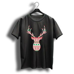 Moose Elk Deer Christmas Pattern Nordic T Shirt