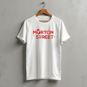 Morton Street Christmas Lights And Santa Hat T-Shirt