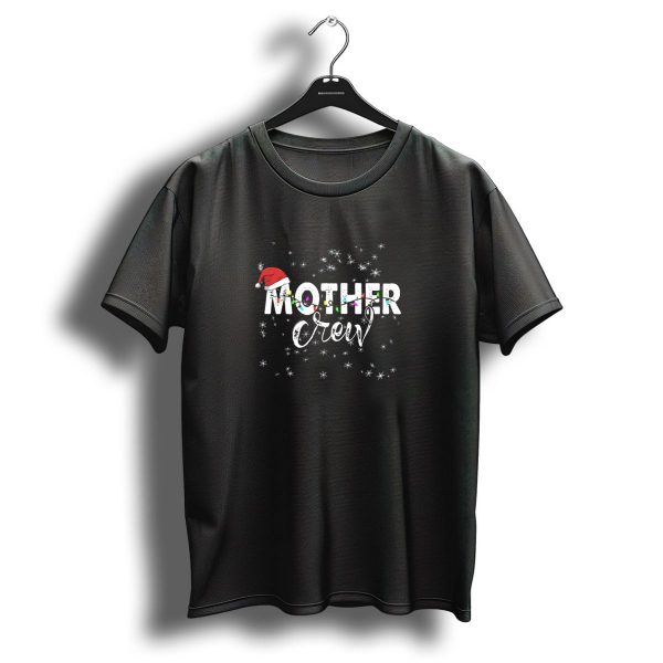 Mother Crew Santa Hat Christmas Light Snowflakes T Shirt 1 t shirt 1