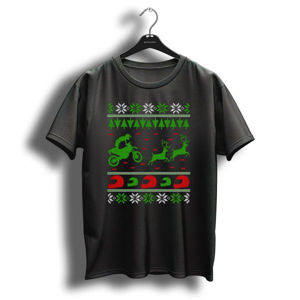 Motocross Enduro Sport Christmas Sweater With Reindeer And Helmets T Shirt 1 t shirt 1
