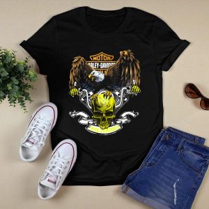 Motor Hd Cycle Michigan Wolverines Eagle Skull T-Shirt