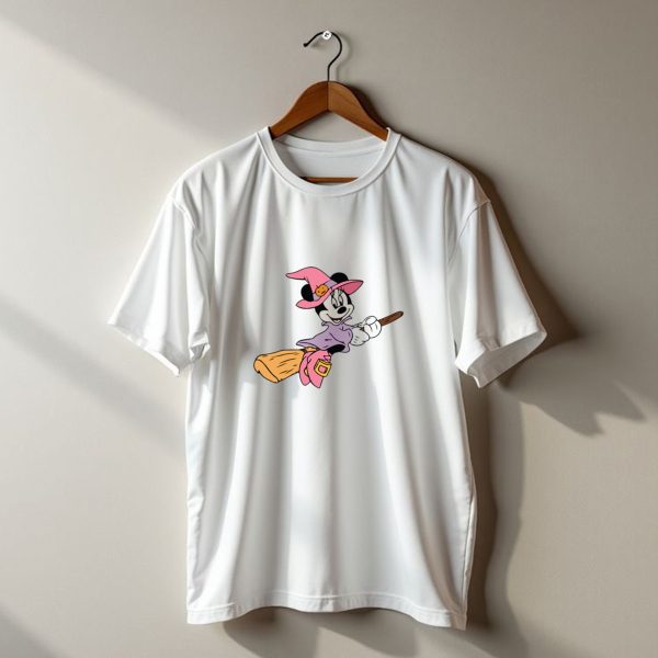 Mouse Witch Pumpkin Hat Broom Halloween Party t shirt 1