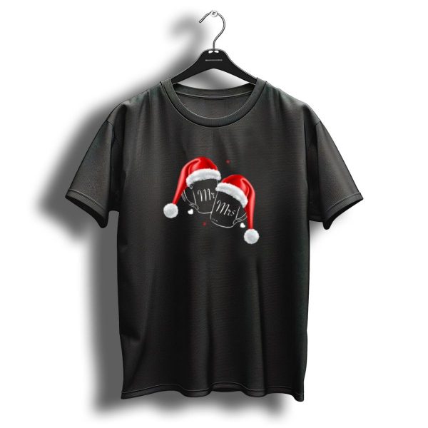 Mr Mrs Santa Hats Festive Christmas T Shirt 1 t shirt 1