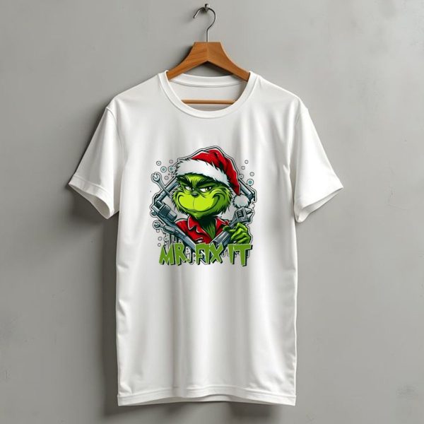 Mrkids t shirt fFix It Grinch Merry Christmas Santa Hat Wrench Holiday T Shirt 1 t shirt 1