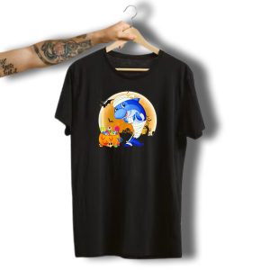 Mummy Dolphin Halloween Pumpkin Carving With Candy And Bats T-Shirt
