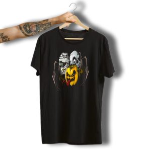 Mummy Pumpkin Skull Halloween Monsters Vector Cool T-Shirt