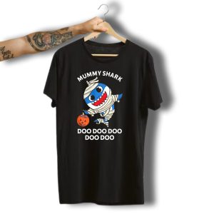 Mummy Shark Doo Doo Doo Doo Halloween Pumpkin T-Shirt