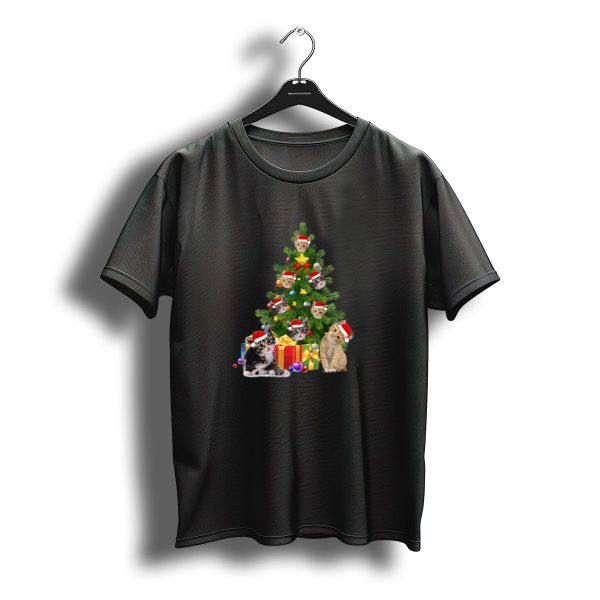 Munchkin Cat Santa Hats Christmas Tree With Gifts And T Shirt t shirt 1