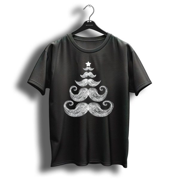 Mustache Christmas Tree Funny Holiday T Shirt 1 t shirt 1