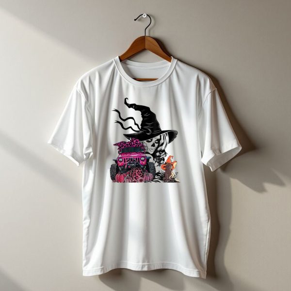 My Broom Broke Now I Drive A Black Jeep With Witch Hat And Halloween Cat T Shirt t shirt 1