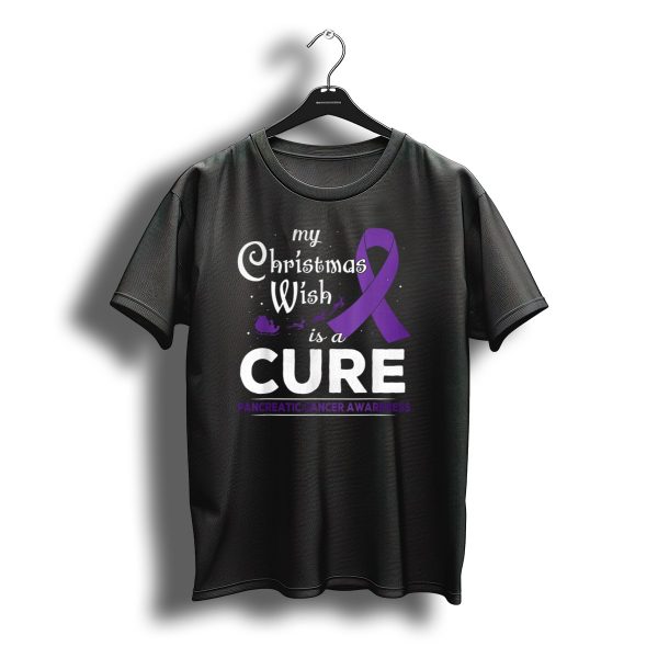 My Christmas Wish Is A Cure Pancreatic Cancer Awareness Ribbon Santa Sleigh T Shirt t shirt 1