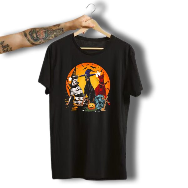 My Doberman Pinscher Team Boo Pumpkin Halloween Ghosts And Bats T Shirt t shirt 1