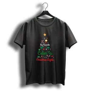 My Favorite Color Is Christmas Lights Tree With Ornaments And Candy Canes T Shirt