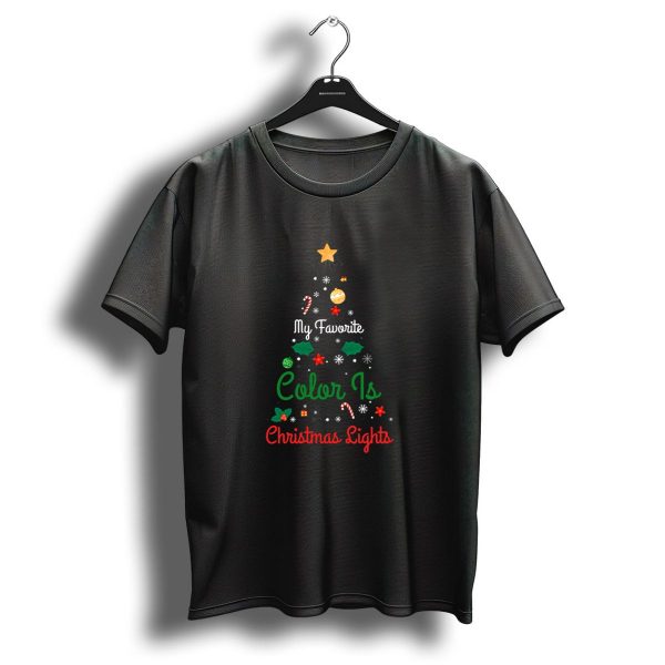 My Favorite Color Is Christmas Lights Tree With Ornaments And Candy Canes T Shirt 1 t shirt 1