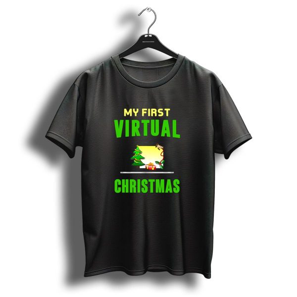 My First Virtual Christmas Laptop Funny Tree And Gifts T Shirt 1 t shirt 1