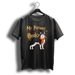 My Patronus Is A Husky Dog Christmas Hogwarts Inspired Wizard Scarf T-Shirt
