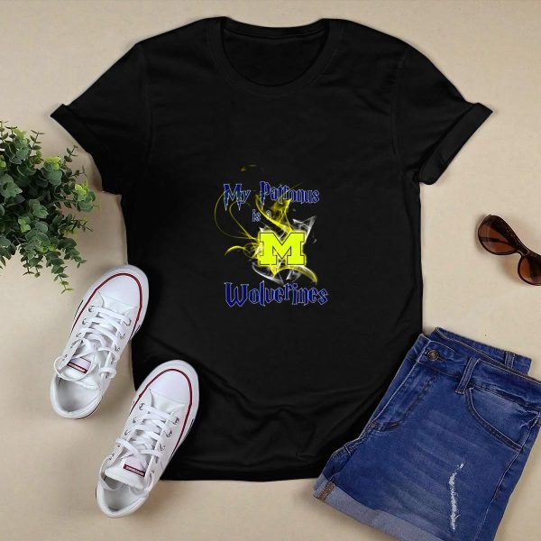 My Patronus Is Michigan Wolverines T Shirt Black 1