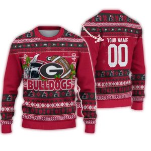 Personalized Georgia Bulldogs Logo Team Football Christmas Ugly Sweater