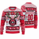 Personalized Georgia Bulldogs Special Reindeer Light Ugly Christmas Sweater