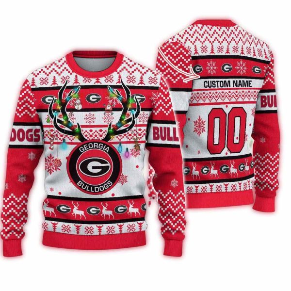 NCAA-Georgia-Bulldogs-Special-Reindeer-Light-Ugly-Christmas-Sweater-1 NCAA Georgia Bulldogs Special Reindeer Light Ugly Christmas Sweater 1