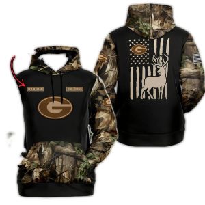 Personalized Georgia Bulldogs Sporty Camo Hunting Style All-Over Print Hoodie