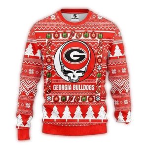 Georgia Bulldogs Ugly Christmas Sweater The Intelligence Of The Skull Unisex Sweater