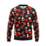 Georgia Bulldogs Ugly Sweater Christmas Santa Snowman Sweater