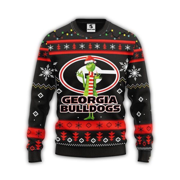 NCAA Georgia Bulldogs Ugly Sweater Funny Grinch Ugly Christmas Sweater 1