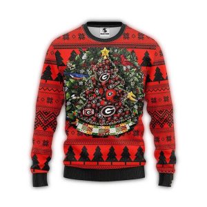 Georgia Bulldogs Ugly Sweater Tree Ball Ugly Christmas Sweater