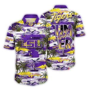 Lsu Tigers Flower Summer Beach Aloha Hawaiian Shirt