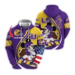 Personalized Lsu Tigers Hoodie Mickey Mouse 100 Year Anniversary All Over Print Hoodie