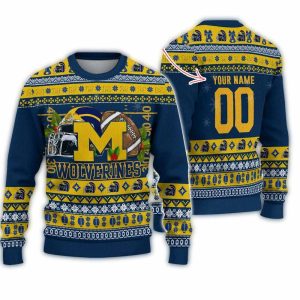 Personalized Michigan Wolverines Logo Team Football Christmas Ugly Sweater