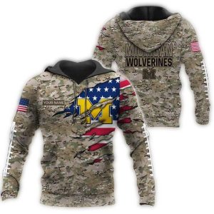 Ncaa Michigan Wolverines Military Veterans Camouflage Hoodie Lv 20449210784Dfd5