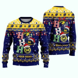 Michigan Wolverines Ugly Sweater Custom Name Wool Sweater