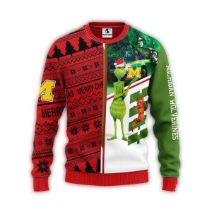 Michigan Wolverines Ugly Sweater Grinch Scooby Doo Ugly Christmas Sweater