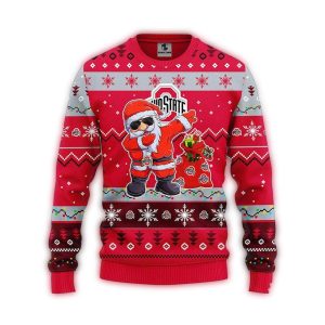 Ohio State Buckeyes Dabbing Christmas Santa Snowman Ugly Sweater Sweater