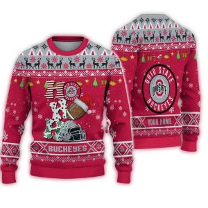 Ohio State Buckeyes Football Ho Ho Ho Ugly Christmas Sweater