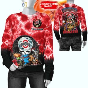 Personalized Ohio State Buckeyes Football Grateful Dead Halloween All-Over Print Hoodie